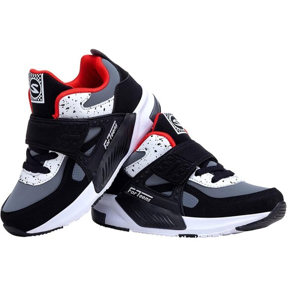 Kids Red Lightweight Tennis Athletic Casual Running Shoes Breathable Sneakers - Picture 2 of 7